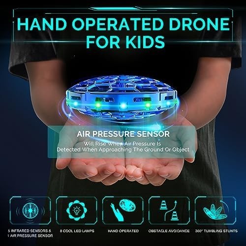Kids Mini UFO Drone with 360° Motion Sensors & LED Light Toy Gift