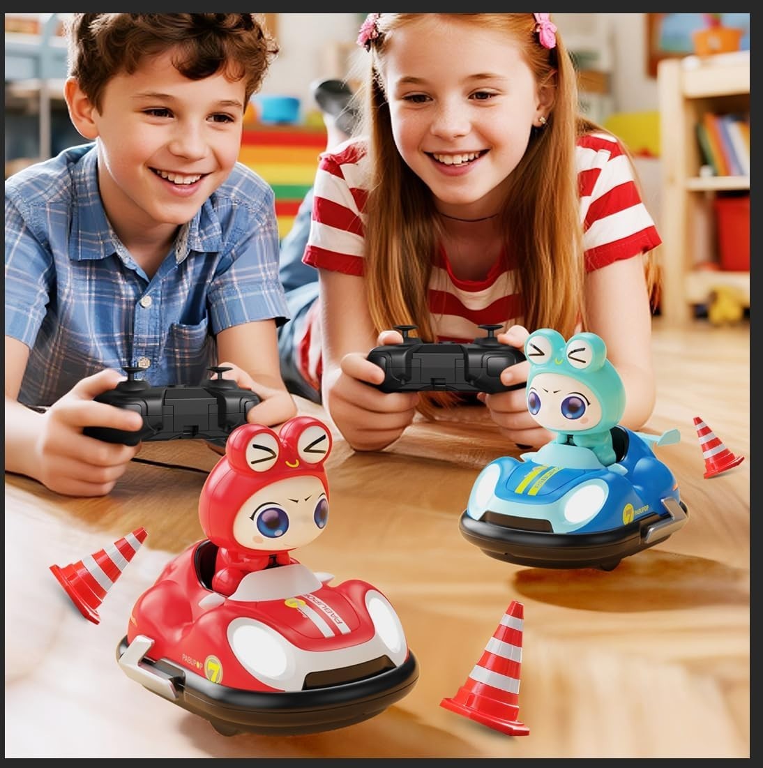 2-Pack Kids RC Bumper Cars w/ Ejecting Drivers, Lights & Music – Ages 6-12 Toy