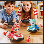 2-Pack Kids RC Bumper Cars w/ Ejecting Drivers, Lights & Music – Ages 6-12 Toy