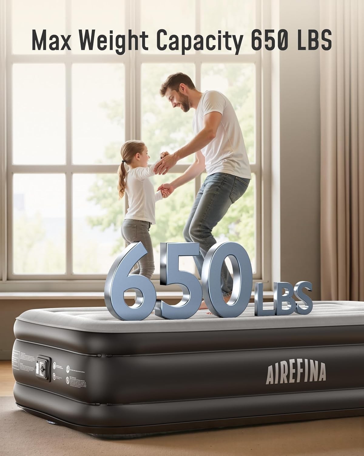 Single Size Air Mattress Inflatable Bed Built-in Pump Fast Inflation