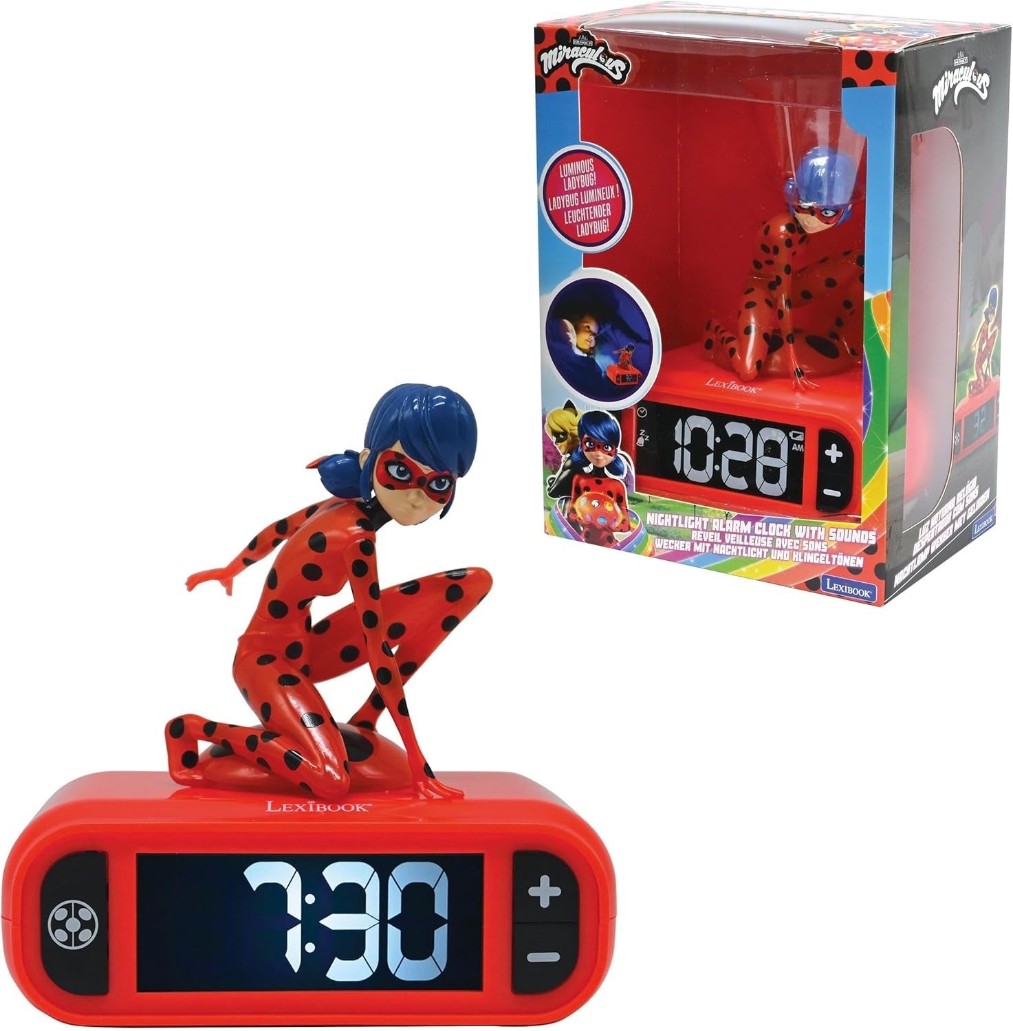 Kids Superhero Alarm Clock Night Light LED Display Snooze Bedroom