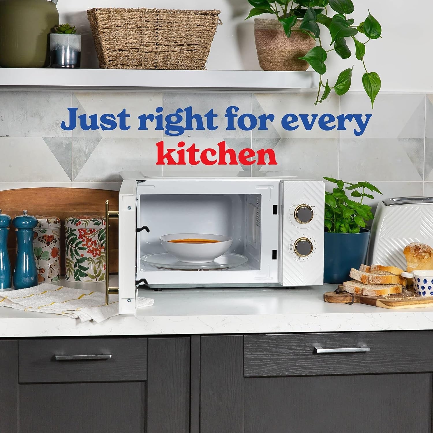 17L Manual Microwave 700W 5 Power Levels Defrost Timer White