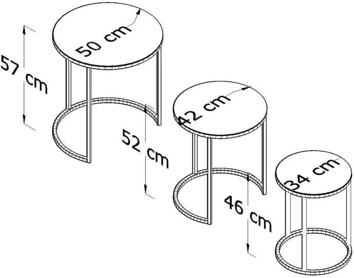 Modern Glass Nesting End Tables Set of 2 Stackable Metal Frame Space Saving