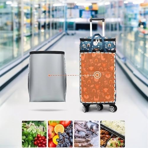 Insulated Folding Shopping Trolley Bag Wheels Telescopic Handle Large