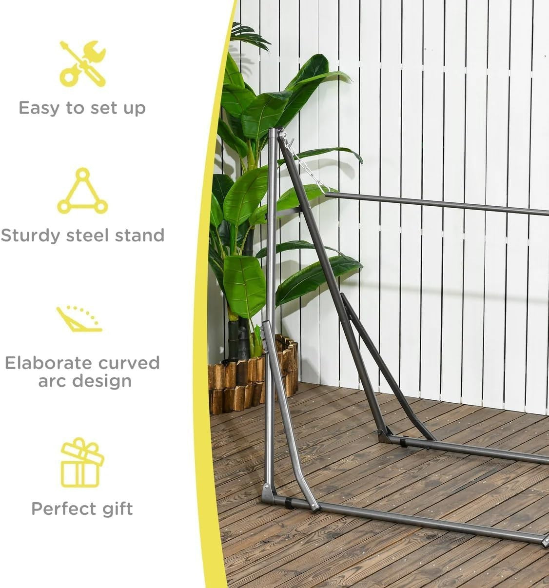 Multicolor Hammock with Foldable Stand | 1 Person 150kg Capacity | Portable 2.85