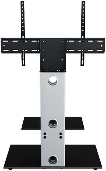 TV Floor Stand Mount for 32-65” Screens Glass Shelves Cable Tidy