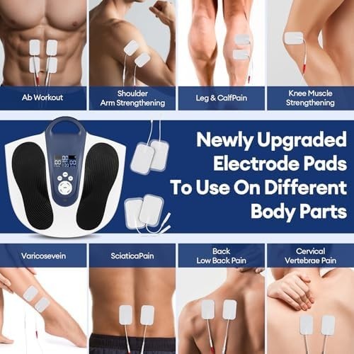 Cordless Foot Circulation Machine | TENS & EMS Massager w/ Heat & Vibration
