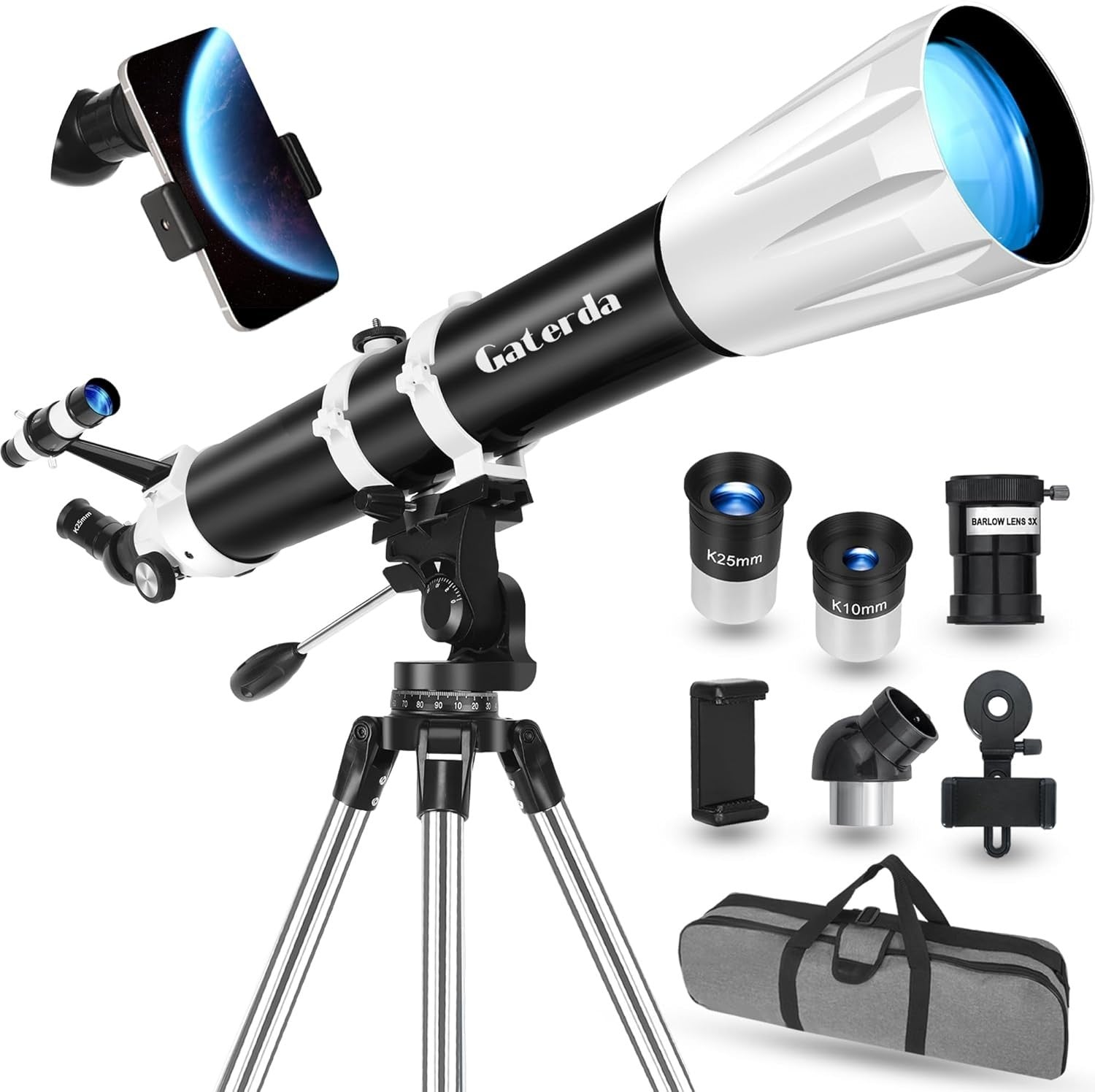 90mm Aperture 900mm Refractor Telescope for Adults & Beginners with Tripod