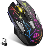 Wireless Gaming Mouse RGB Rechargeable 2400 DPI Silent 2.4G