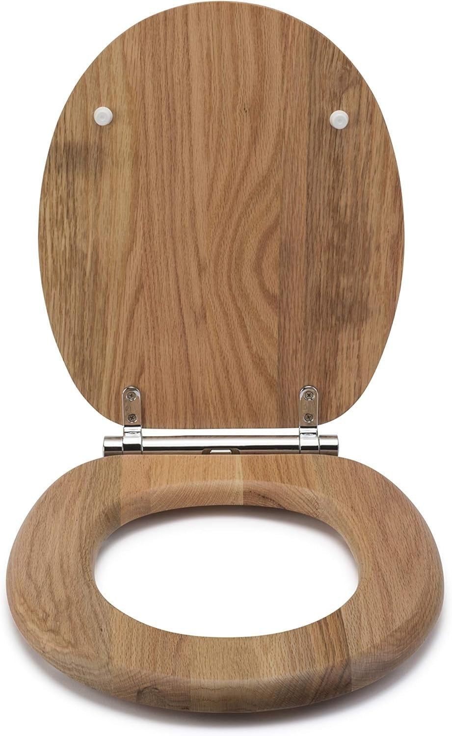 Solid Oak Toilet Seat Soft Close Quick Release Antibacterial Wooden