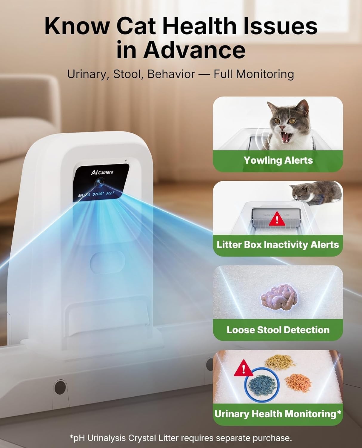 Self Cleaning Cat Litter Box AI Camera Auto Cleaning Odor Control XL