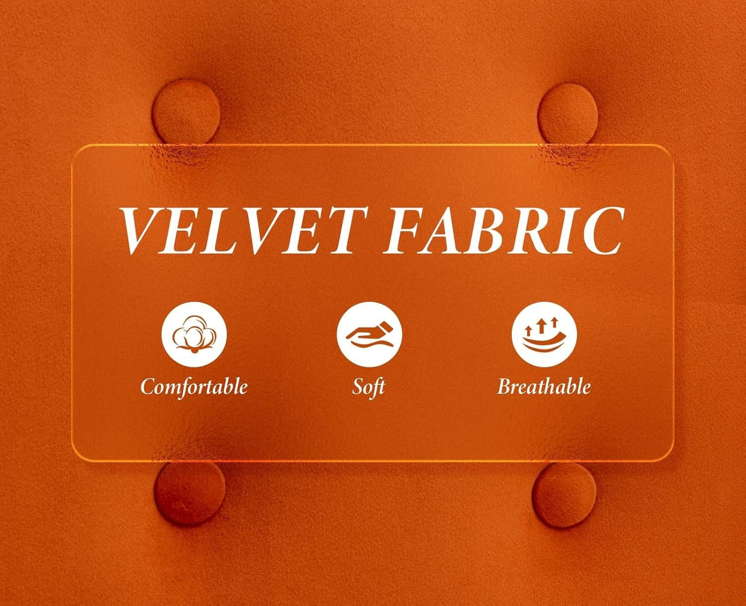 Orange Velvet Accent Armchair Tufted Back Lounge Chair Metal Legs Modern Seat