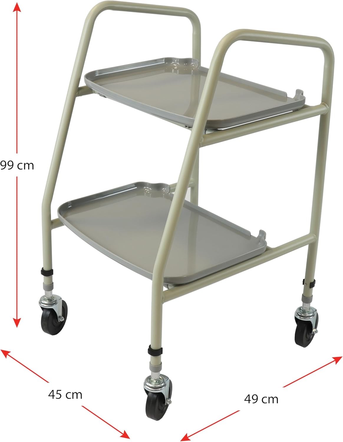 Home Helper Mobility Trolley with Wheels Indoor Walking Aid Storage Trays
