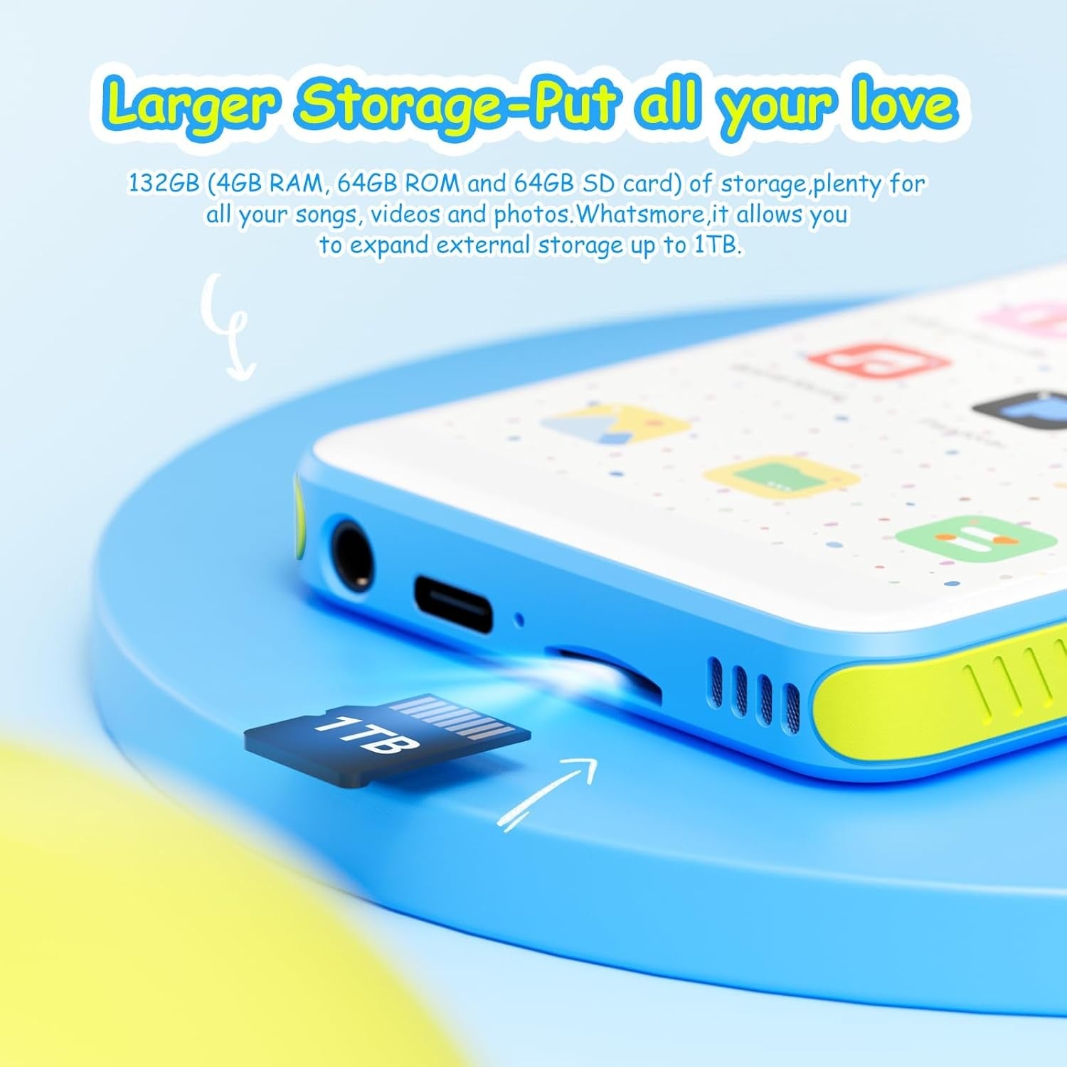 132GB MP3 MP4 Player Blue 4" Touch WiFi Bluetooth HiFi