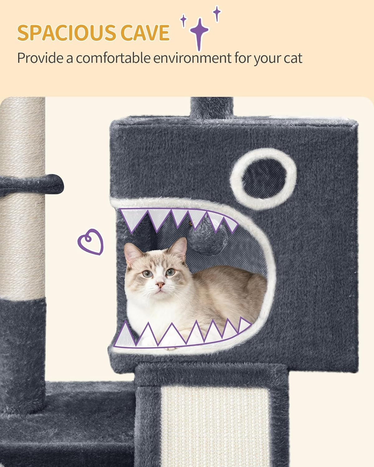 Cat Tree Tower Indoor Multi Level Scratching Post Condo Play Centre 98cm