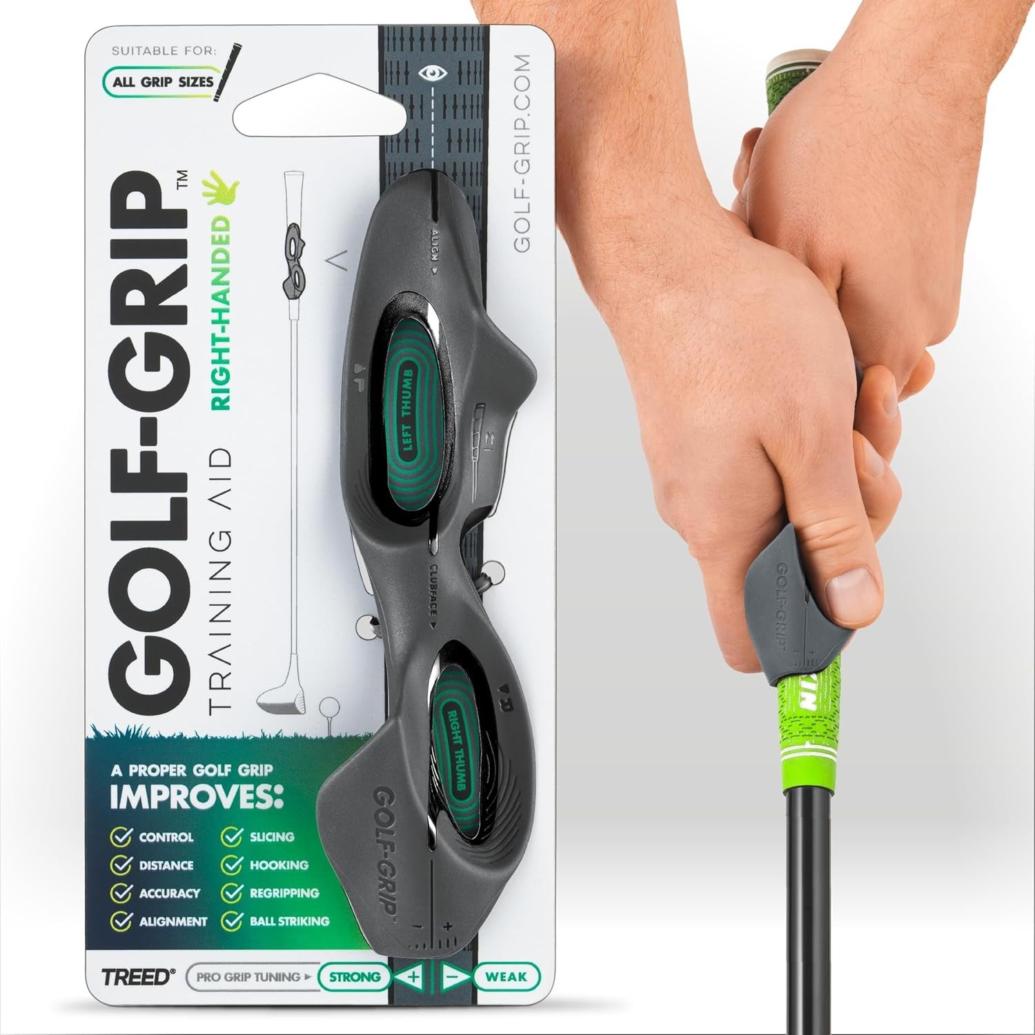 Golf Grip Trainer Snap-On Aid Fix Slice Hook Improve Swing