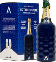 Wine Bottle Cooler Blue Stainless Steel Double Wall Vacuum Chiller Gift