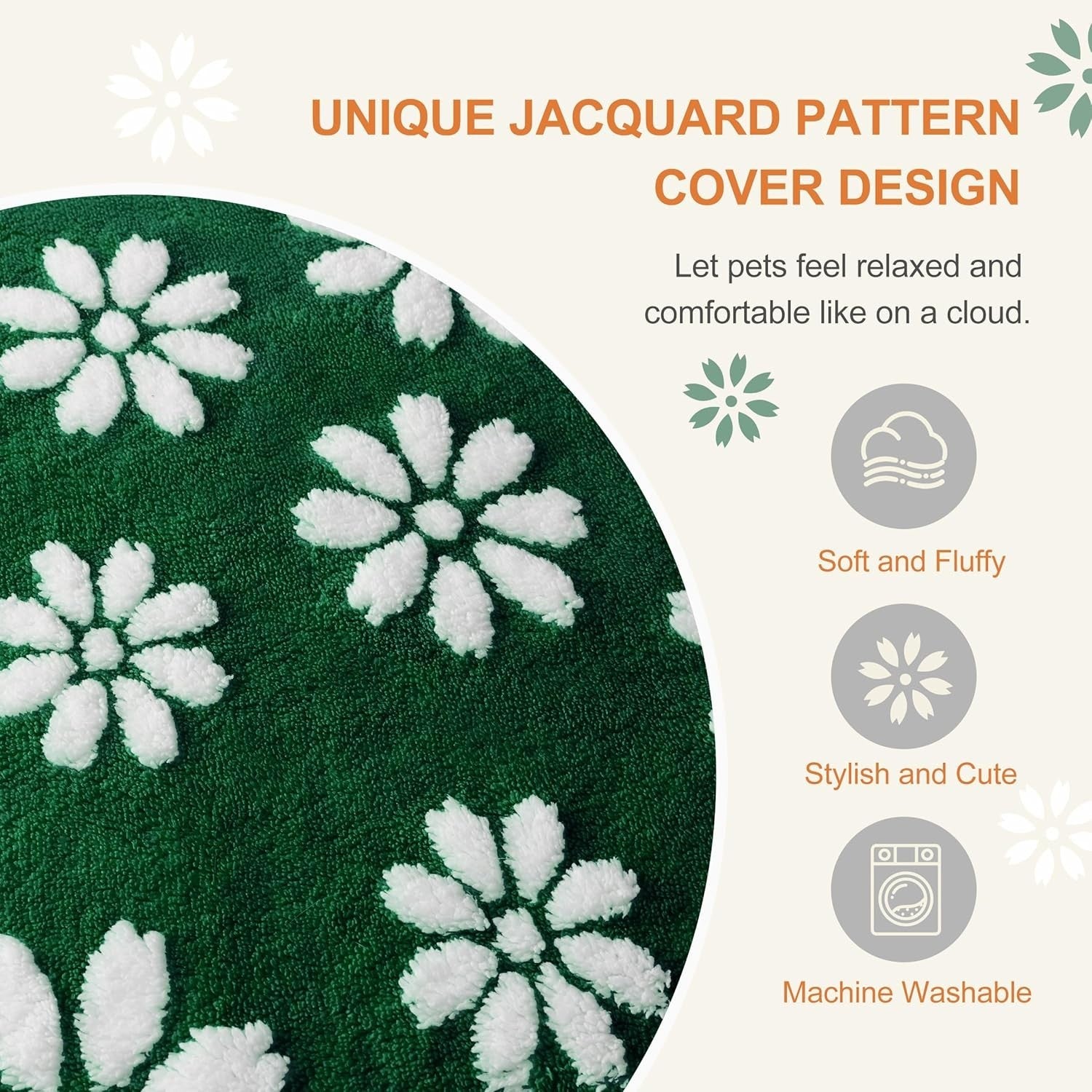 XL Dog Bed 104x71cm Washable Crate Mattress Green