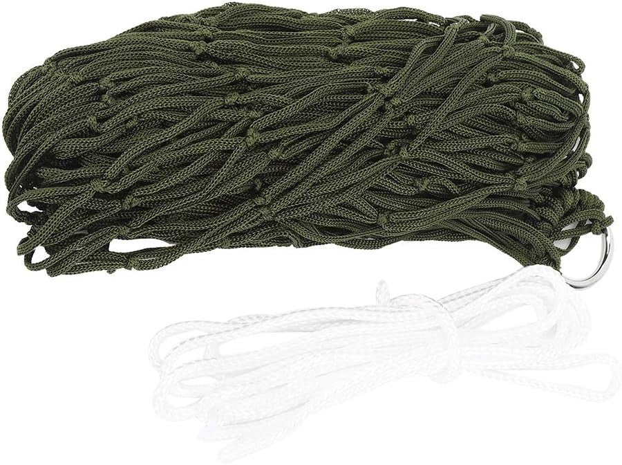 Single Person Camping Hammock – Strong Nylon Mesh Net Bed with Ropes for Garden