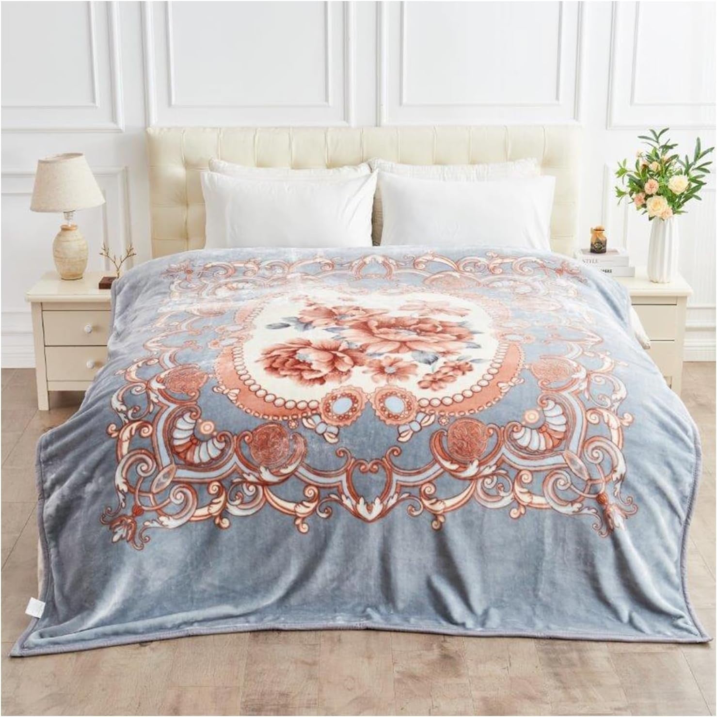 Lavender Elegance 5kg Fleece Blanket 200x240cm King Size Bed