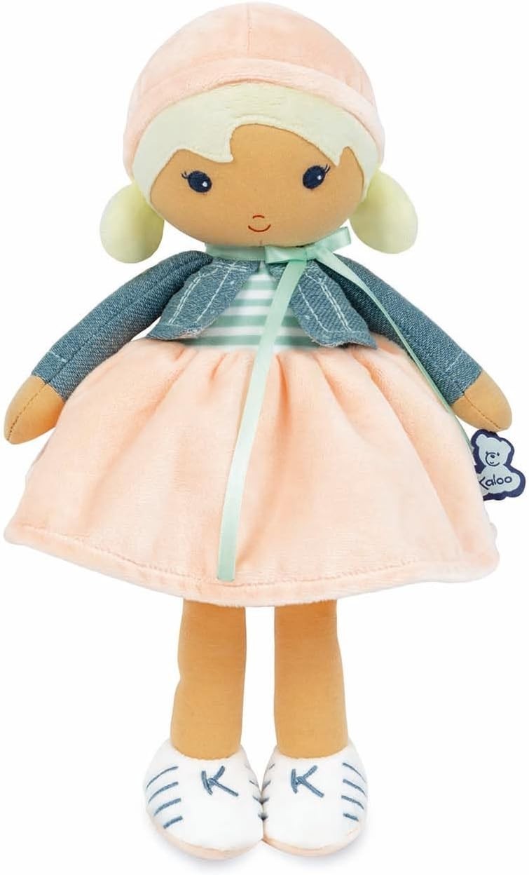 25cm Soft Fabric Baby Doll Modern Style Cuddly First Doll Name Ribbon Gift