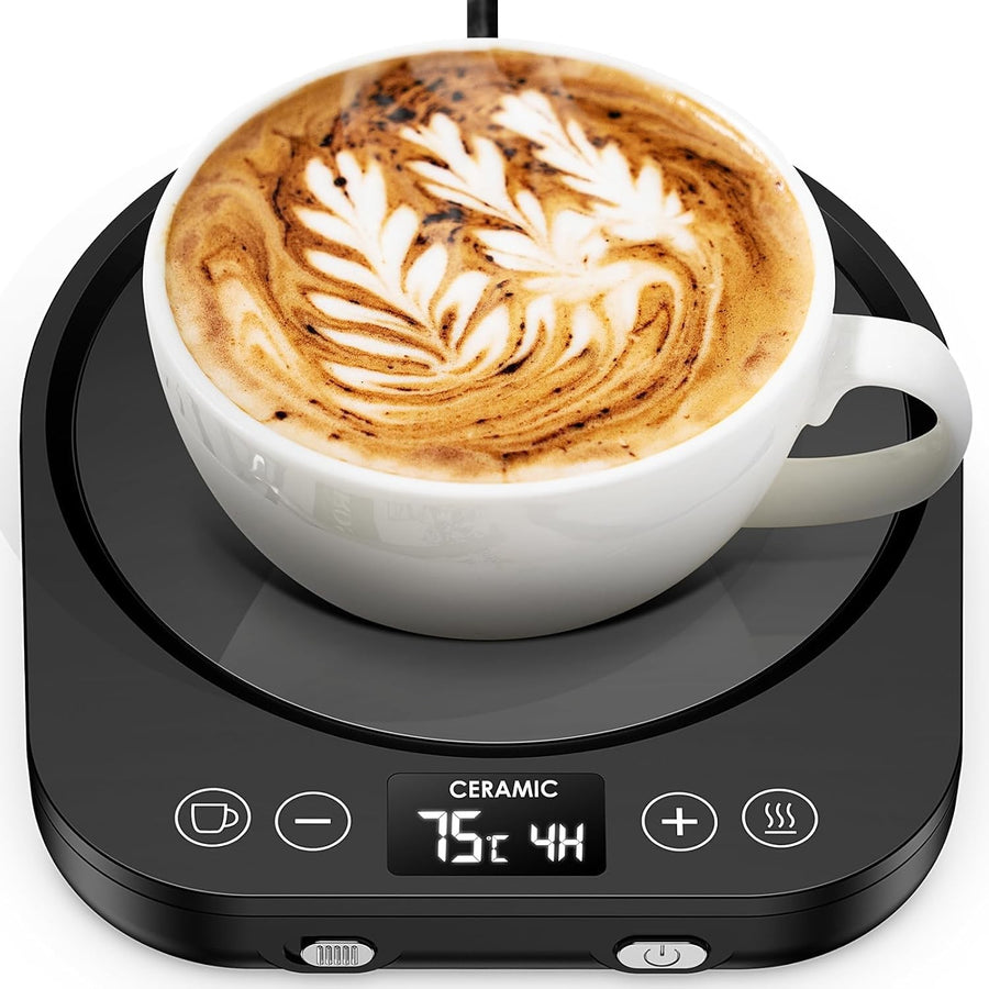 Smart Electric Mug Warmer – Adjustable Coffee & Tea Warmer, Black