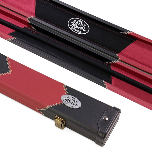 Hard Snooker Pool Cue Case 2 Piece Centre Joint Burgundy Deluxe