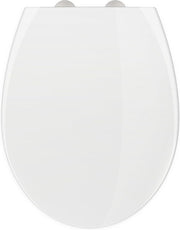 Soft Close White Toilet Seat UF Quick Release Dual Fix Adjustable Hinges Oval