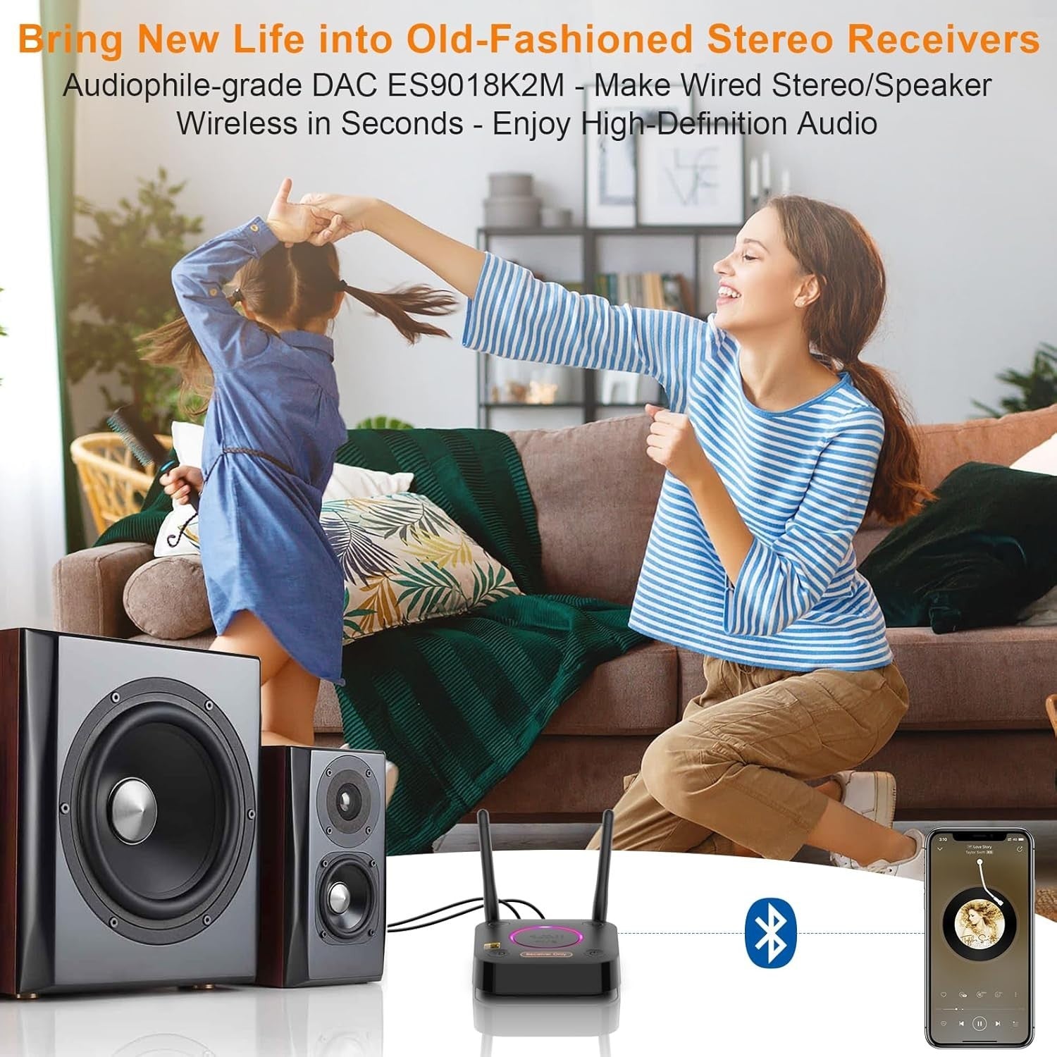 HiFi Bluetooth 5.2 Receiver LDAC aptX HD 3D Audio Coaxial Optical DAC Output