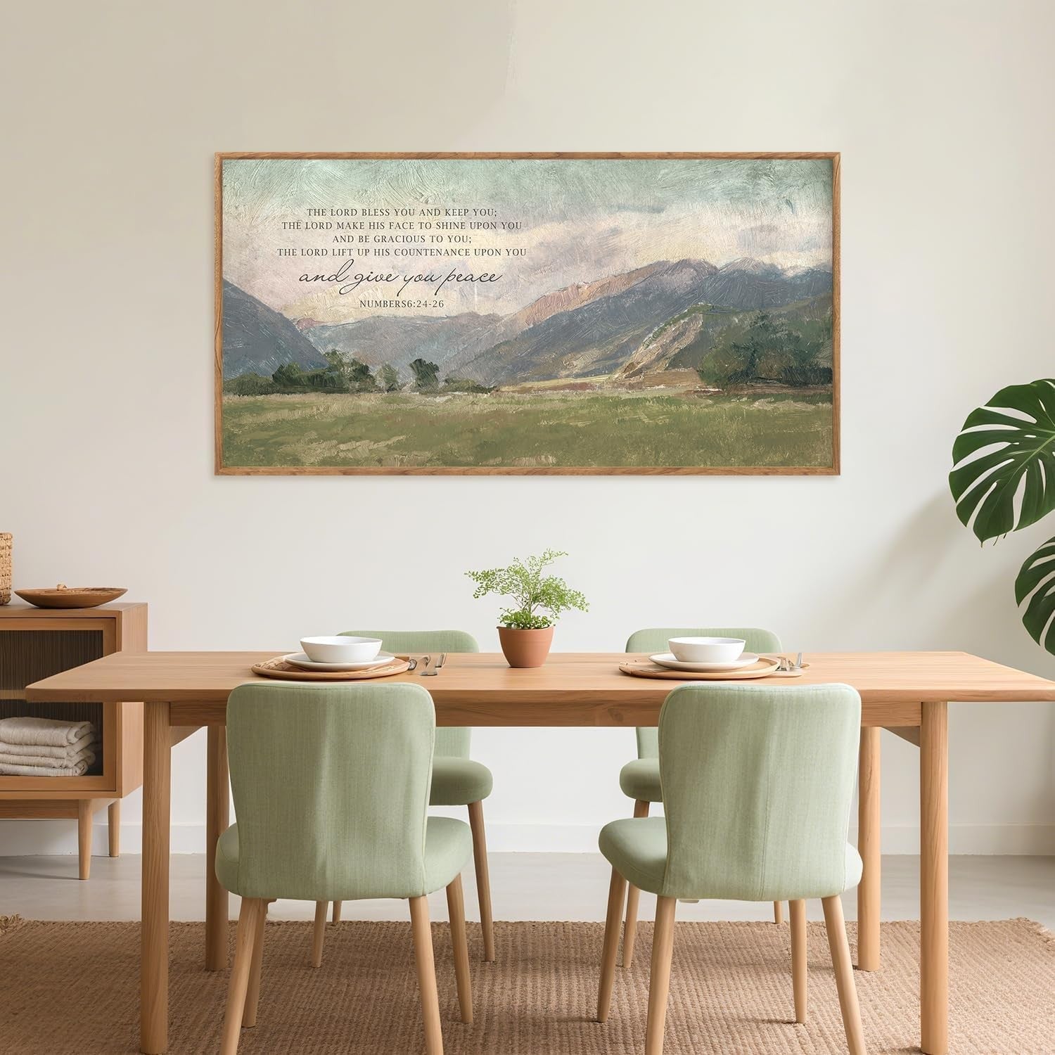 Bible Verse Canvas Wall Art Numbers 6:24 Blessing Christian Framed Print 20x40