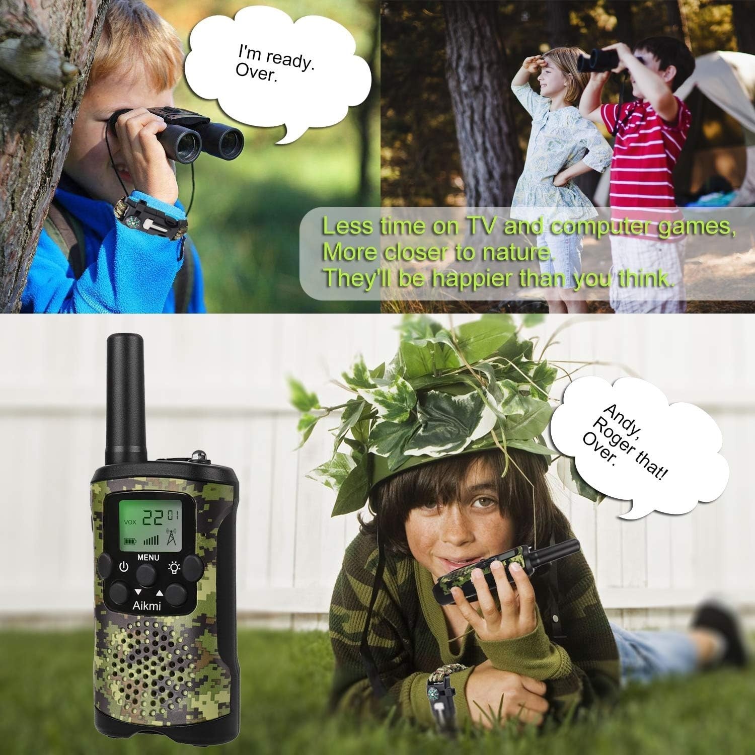 Kids Walkie Talkies 8 Channel Long Range 3KM Outdoor Toy Gift Set