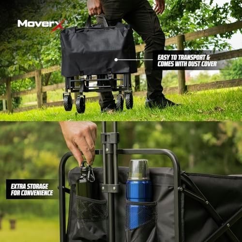 70L Folding Festival Trolley Wagon Portable Camping Cart Wheels