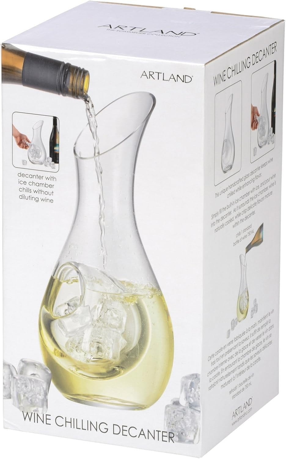 1050ml Wine Cooling Carafe with Chill Rod – Elegant Glass Decanter for White Win