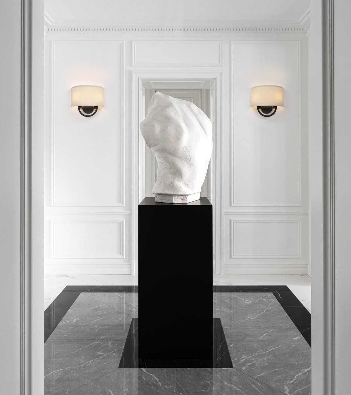 2-Light Wall Sconce with Linen Shade, Retro Antique Look, Easy Install