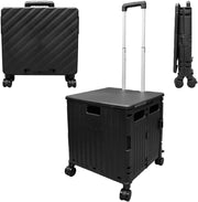 Berry 50L Foldable Shopping Trolley Cart 40kg Detachable Wheels Portable