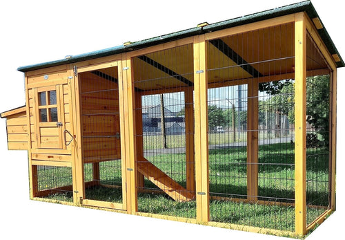 8ft Fox Proof Chicken Coop Welded Wire Run Fully Covered Hen House