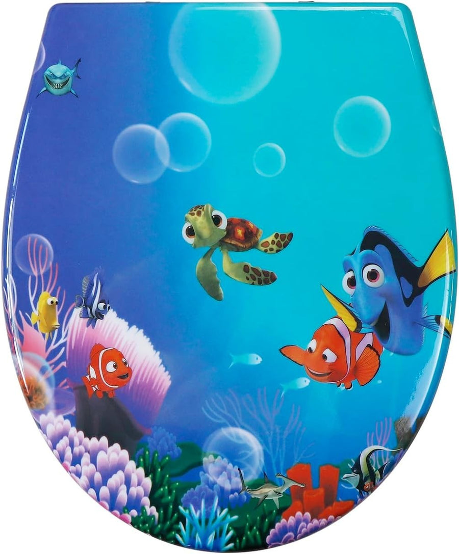 Toilet Seat Soft Close Quick Release Top Fix Colorful Patterns 45x37cm