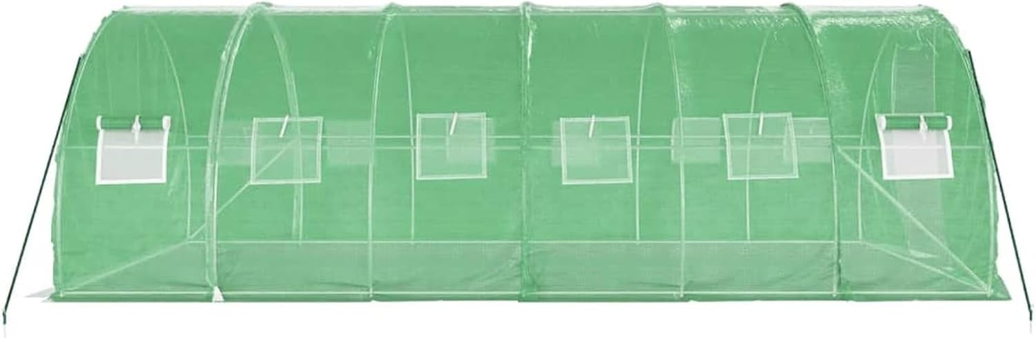 Large 54m² Outdoor Greenhouse 18x3x2m Steel Frame PE Cover Weatherproof