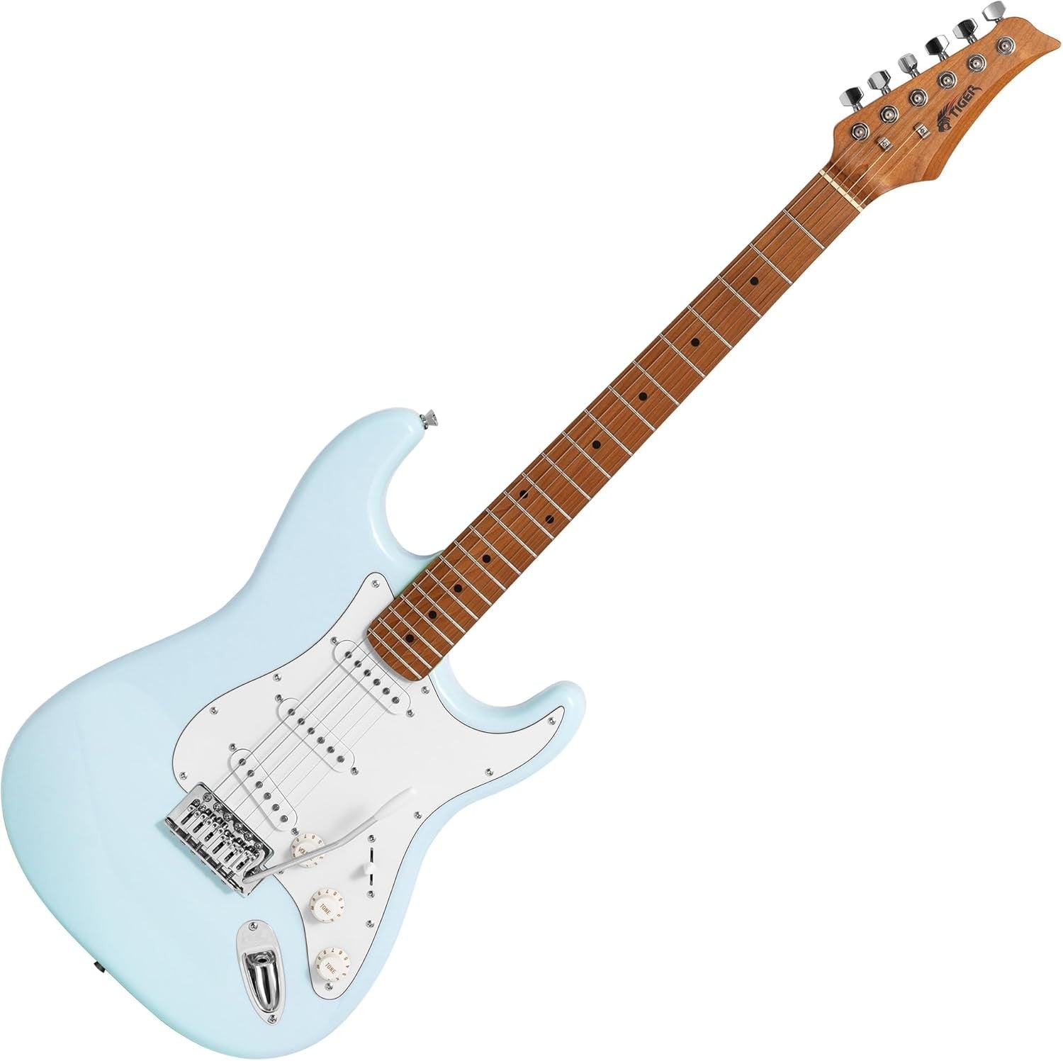 Full Size Electric Guitar SSS 3 Single Coil Maple Neck Blue