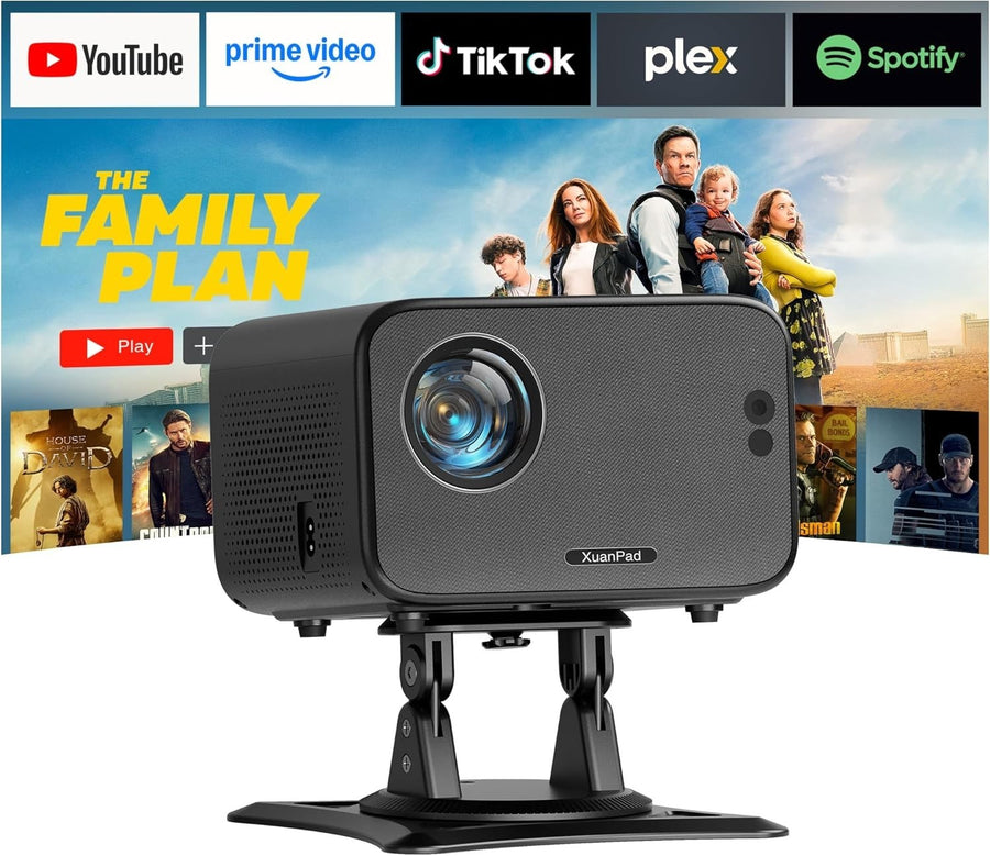 1080P Smart Mini Projector WiFi 6 Bluetooth Netflix Auto Focus 210°