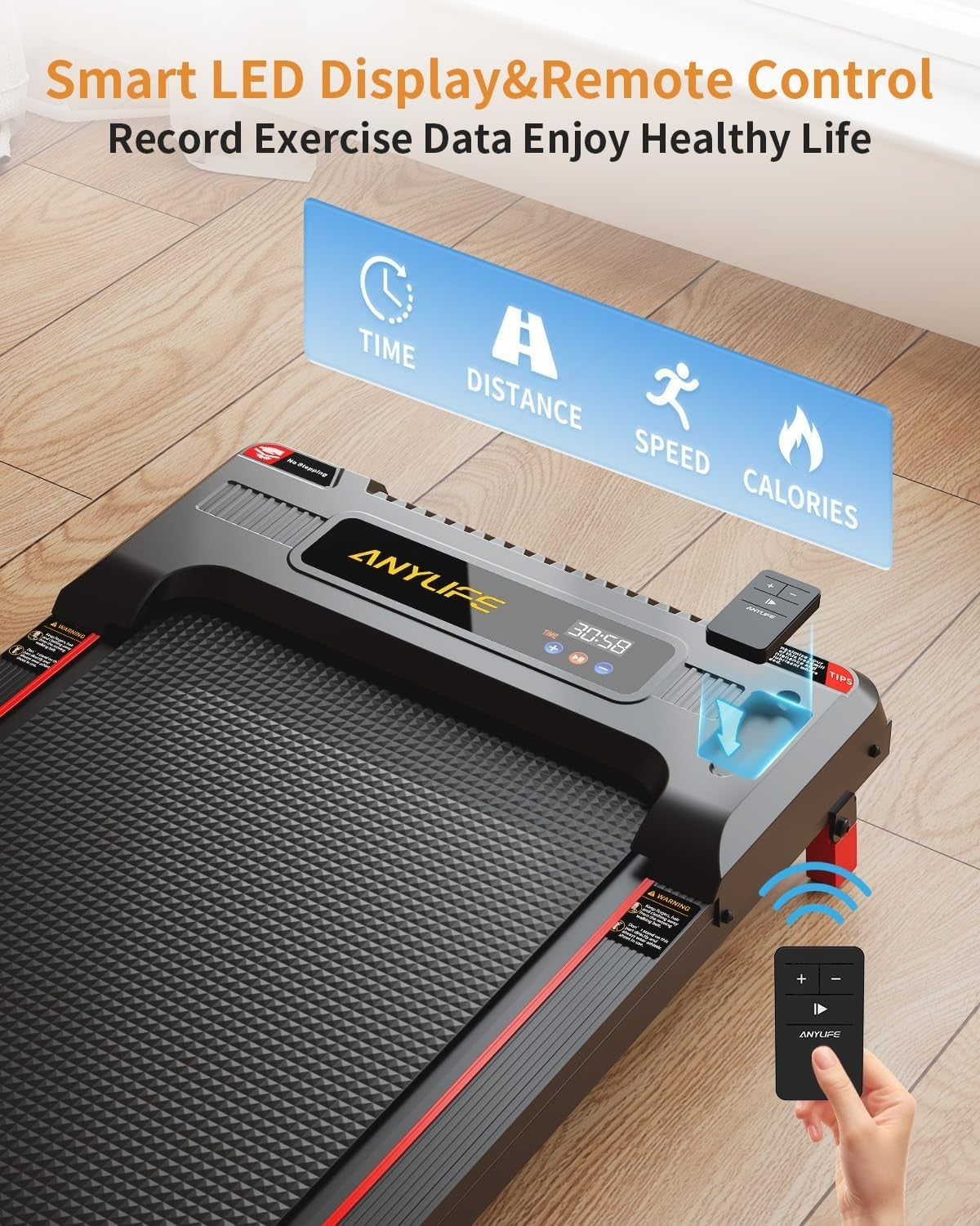 Under Desk Treadmill 2.5HP Quiet Compact Walking Pad Home Gym