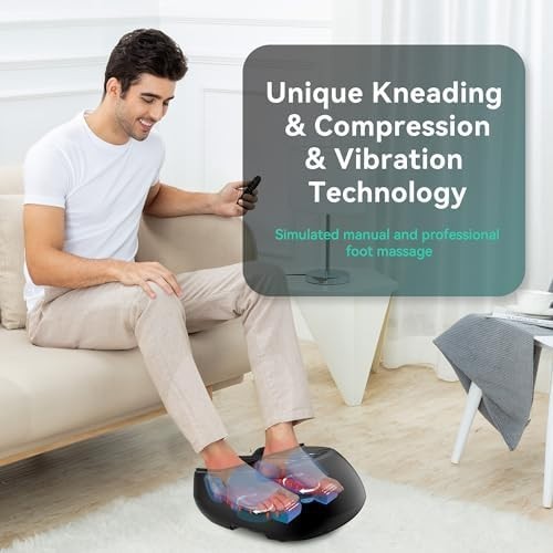 Shiatsu Foot Massager - Heat Kneading Vibration Air Compression Remote Control