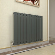 Horizontal Anthracite Radiator 600x748mm Flat Panel Modern Central Heating