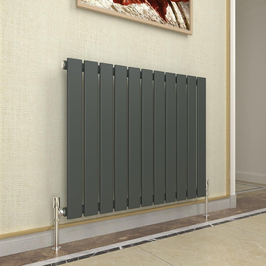 Horizontal Anthracite Radiator 600x748mm Flat Panel Modern Central Heating