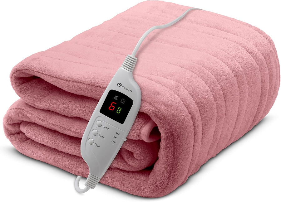 Electric Heated Throw Blanket 160x130cm Fleece 9 Heat Washable