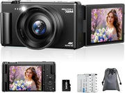4K 72MP Vlogging Camera Flip Screen Zoom Travel Camera 64GB