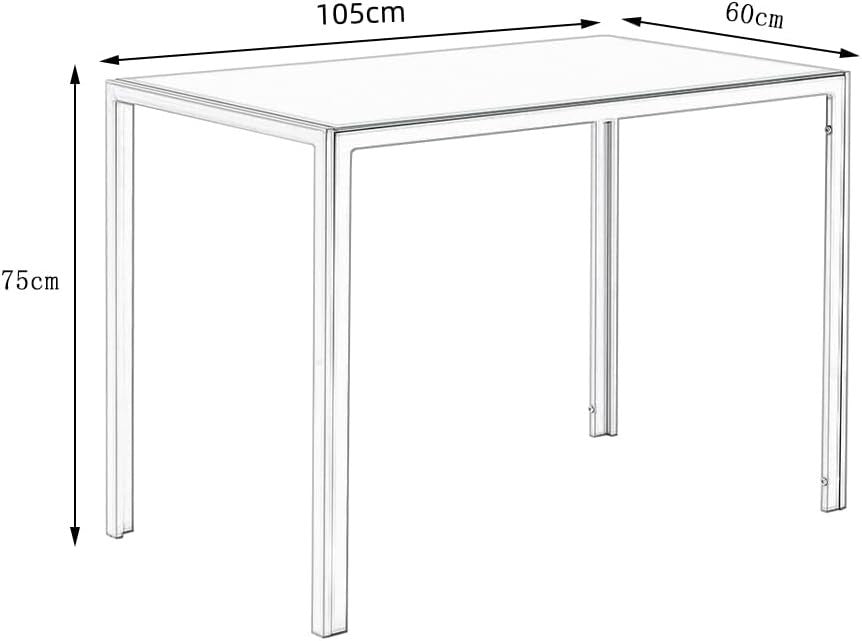 White Tempered Glass Dining Table & 4 PU Leather Chairs – Compact & Modern