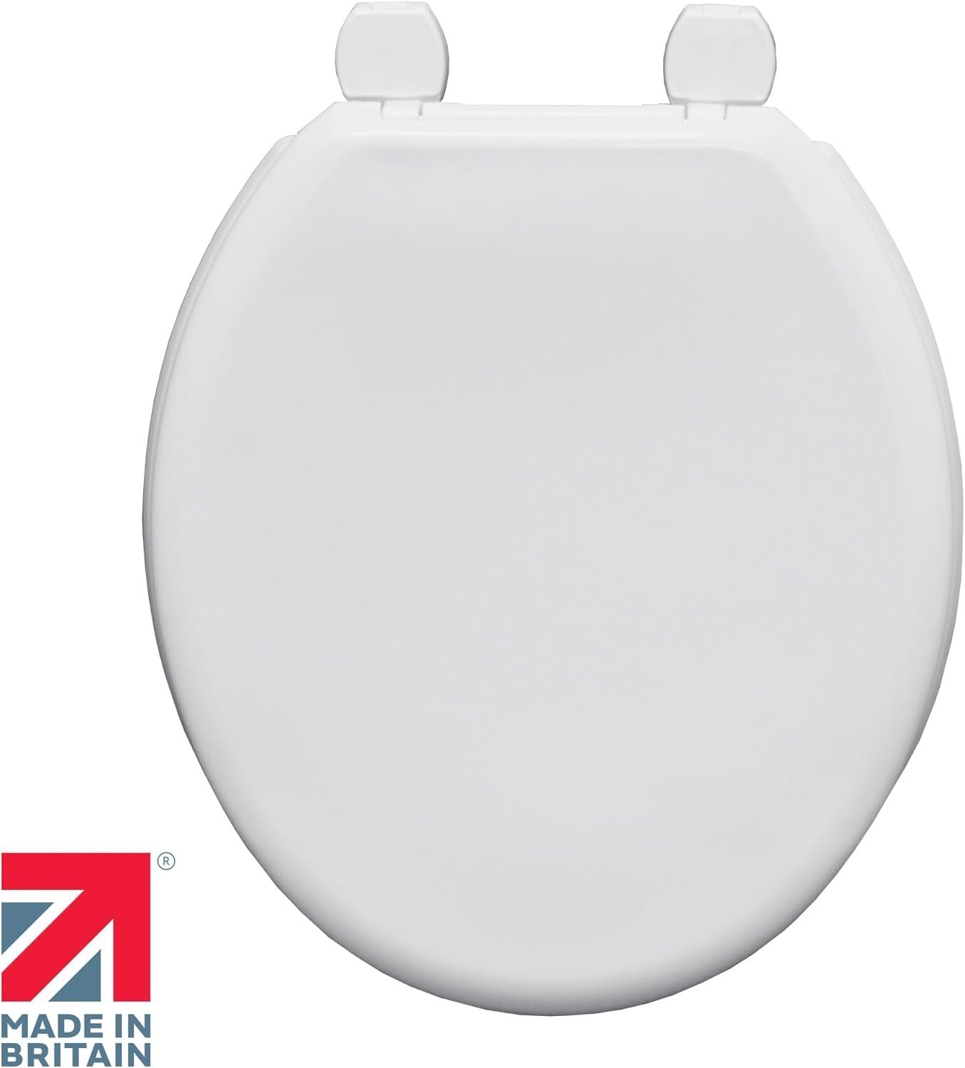 White Toilet Seat with Ultra-Fix Wobble-Free Fit & Easy Clean