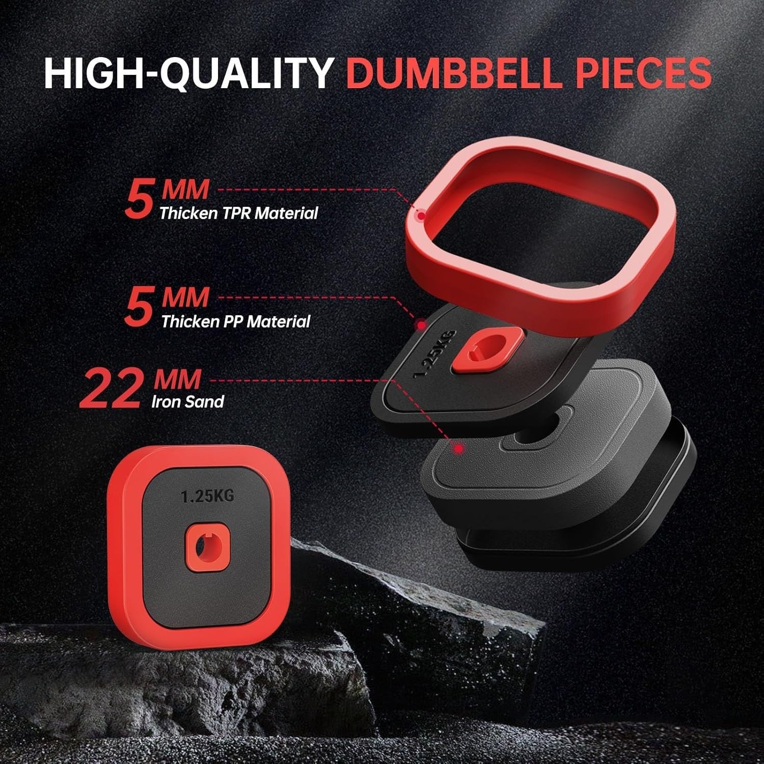 10kg Adjustable Dumbbell Set 4-in-1 Barbell Kettlebell Home Gym