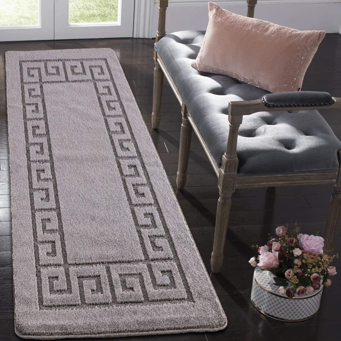 Non Slip Indoor Door Mat 40x60cm Waterproof Gel Back Entrance Rug Grey